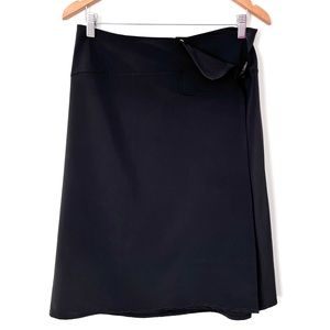 Jil Sander A-Line Black Wrap Slit Skirt Size 40
